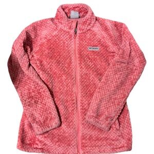 Columbia Girls' Pink Fleece Zip Up Jacket Interchangeable Size XL